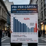 Alarma económica: el ingreso por habitante en Argentina retrocedió casi 6% en la última década