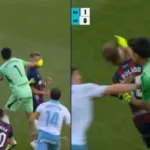 Insólito momento en España: Esteban Andrada agredió a un rival tras recibir una tarjeta roja