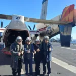 Milei viajó a Mar del Plata para fotografiarse en el portaaviones estadounidense USS Nimitz
