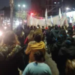 Multitudinaria marcha «Ni una menos» en Santiago